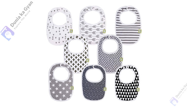 KeaBabies 8 Pack Organic Baby Bibs for Girls Boys