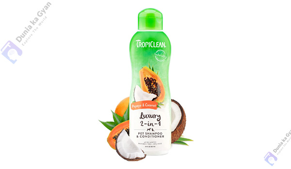 Tropiclean Papaya and Coconut Luxury 2 in 1 Pet Shampoo and Conditioner