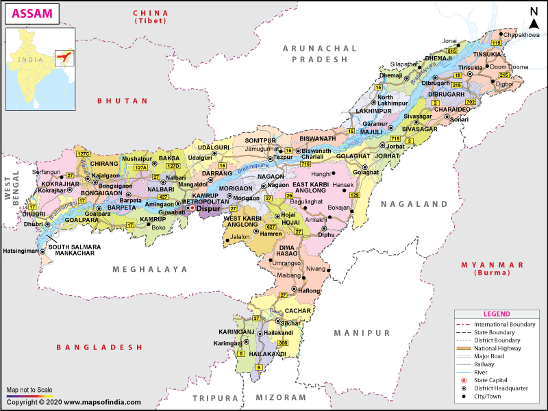 assam map drawing