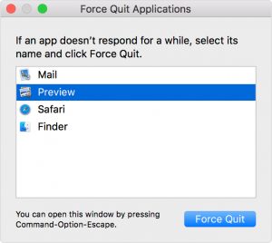 macos high sierra force quit