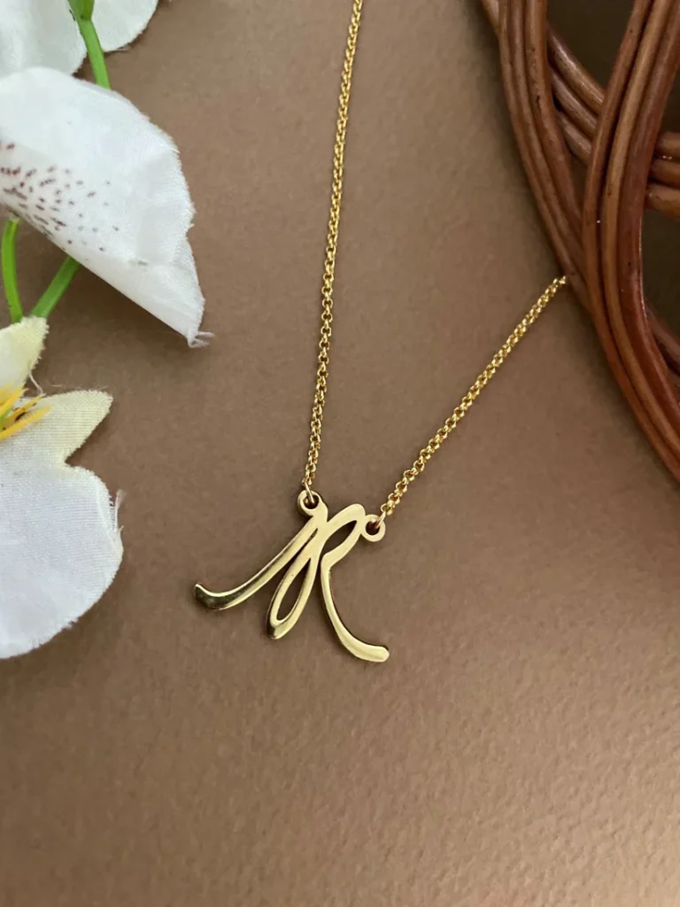 Custom initial necklace with single letter pendant