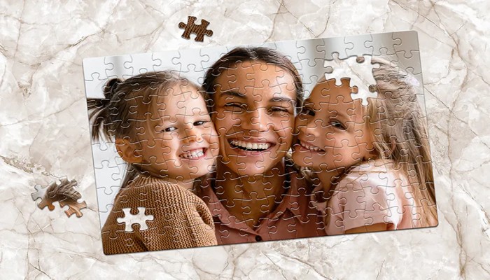 Personalized photo puzzle made with customer’s uploaded picture