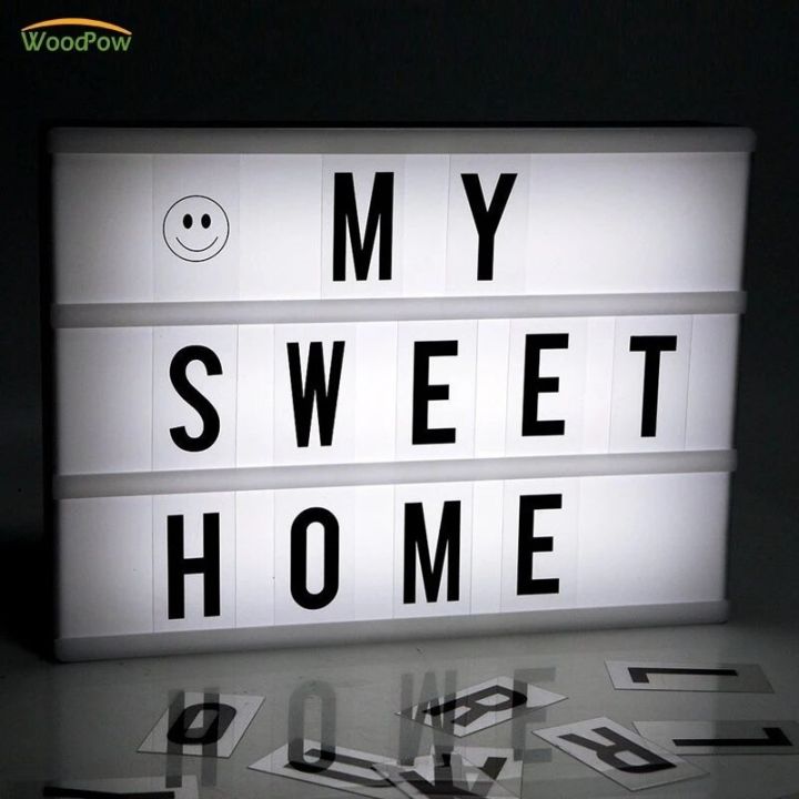LED light box displaying a sweet message, softly illuminated for a warm and heartfelt ambiance
