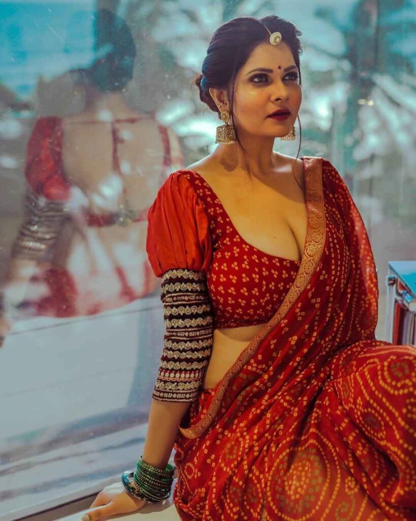 Aabha Paul posing for a professional portrait photoshoot