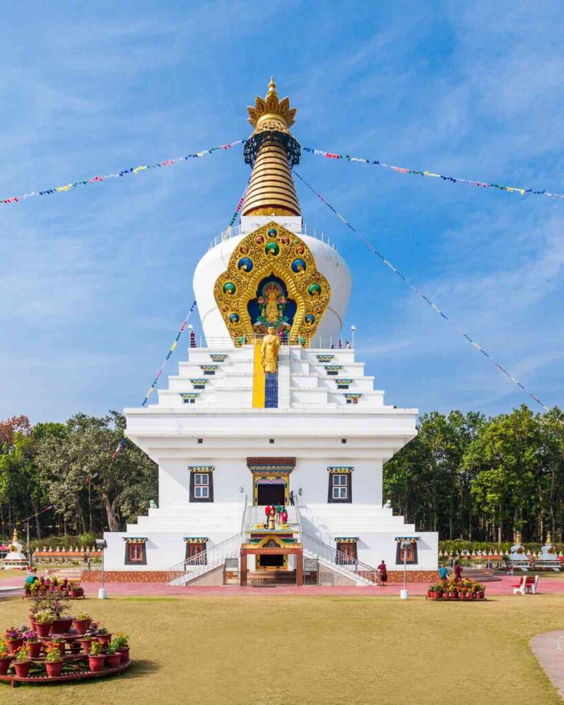 Mindrolling Monastery Dehradun with Tibetan Buddhist architecture.