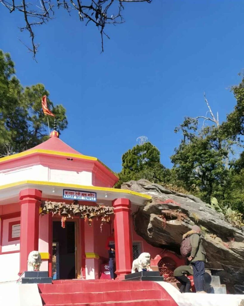 Kasar Devi Temple in Almora with hilltop setting and panoramic mountain views.