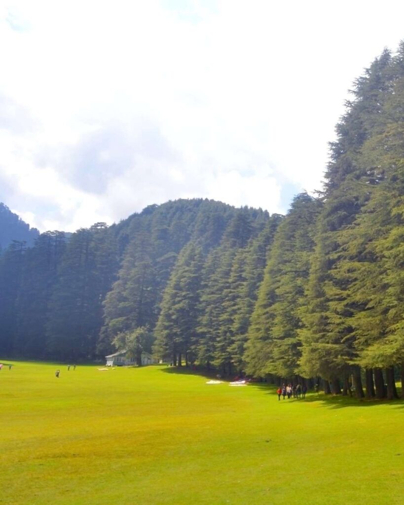 Khajjiar in Himachal Pradesh, known as the Mini Switzerland of India, with lush meadows, pine forests, and rolling hills