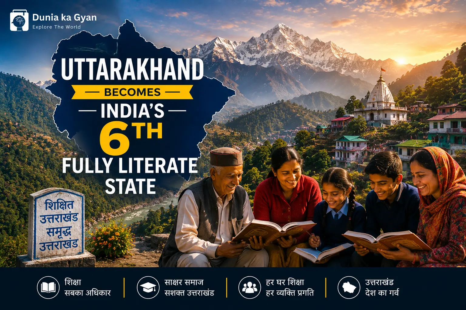 Uttarakhand Becomes India's 6th Fully Literate State