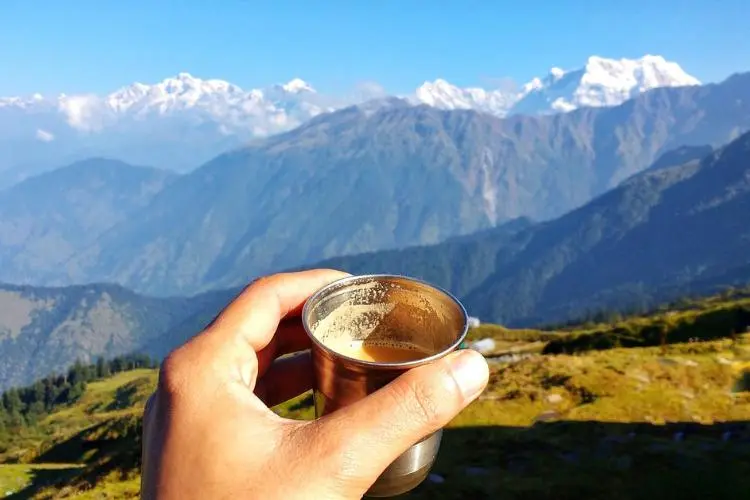 tea with himalayan view