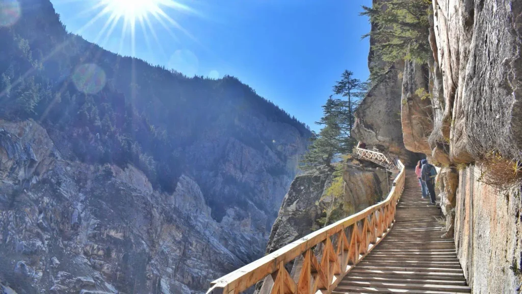 Walk Across the Historic Wooden Bridge